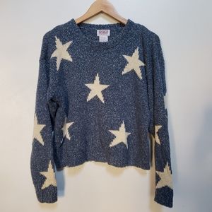 PBJ Sport Blue Sweater with Stars Women's Sz S